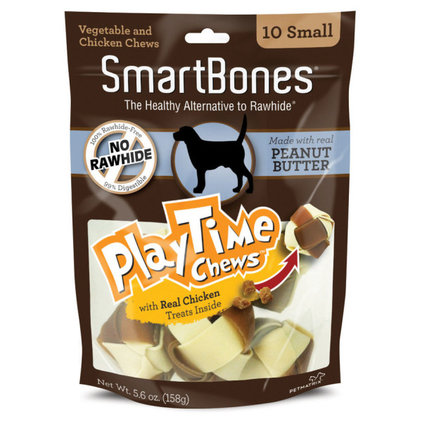 SmartBones PlayTime Mini Chews Peanut Butter 小型潔齒玩樂球 (花生醬味) 10 pack x4